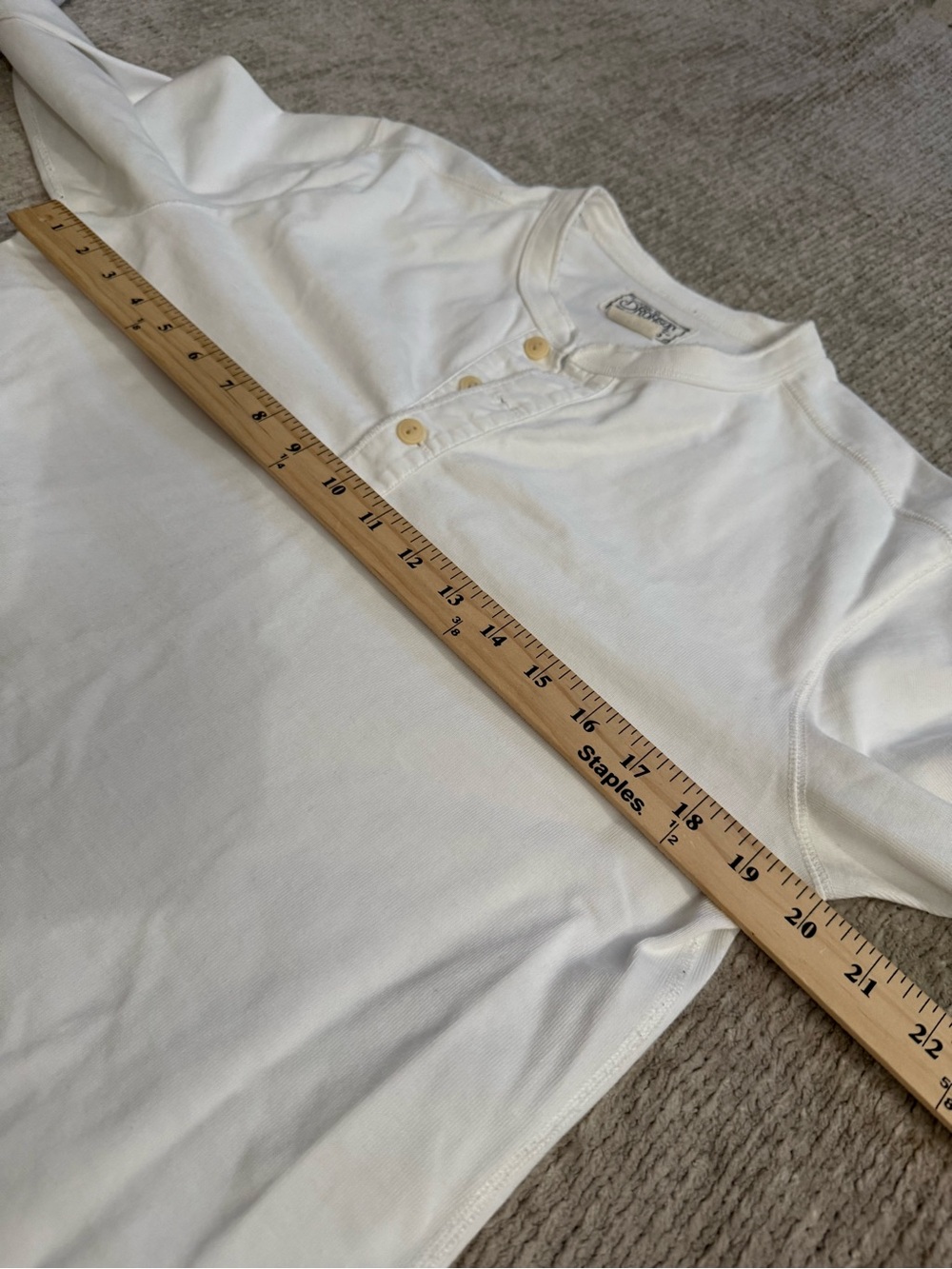 Bronson MFG Co White Long Sleeve Henley Shirt Vintage Collection Size L - Picture 7 of 8